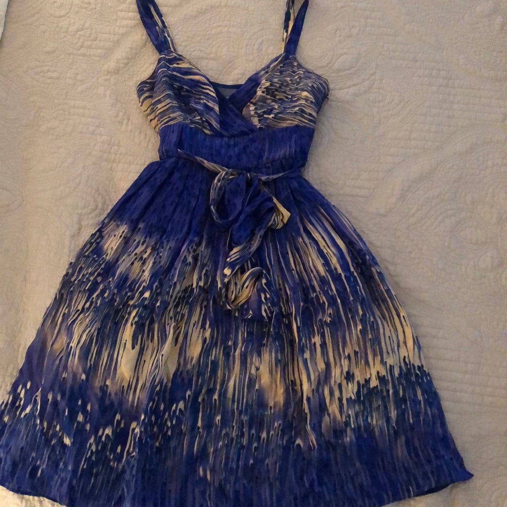 Anthropologie Blue silk dress